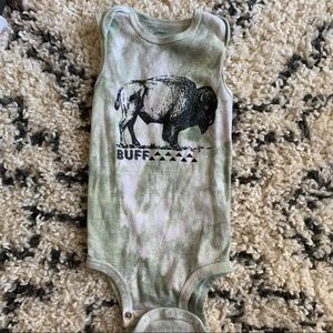 Adorable BUFF print tie dye onesie